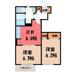 栃木駅 バス18分  くぬぎ山入口下車：停歩9分 1階の物件間取画像